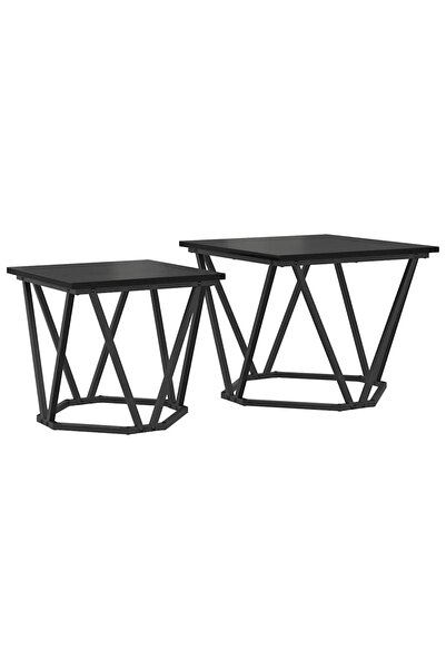 vidaxl Set măsuțe laterale 2 pcs Stejar negru 50 x 50 x 40 cm