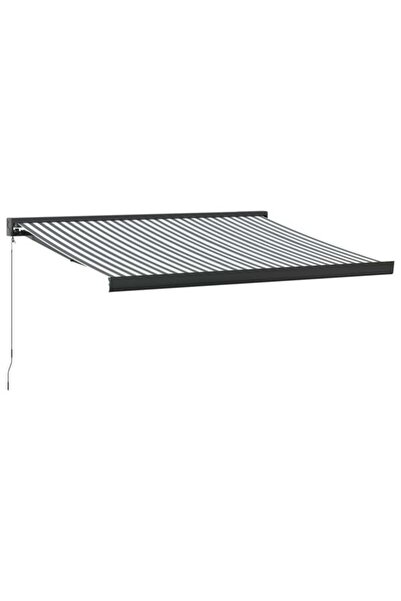 vidaxl Copertină retractabilă Antracit/Alb, 3,5 x 2,5 m, Textil/Aluminiu