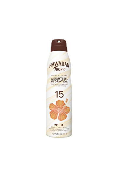 Hawaiian Tropic Sunscreen Clear Spray With SPF 15 Weightless Hydration for 12...