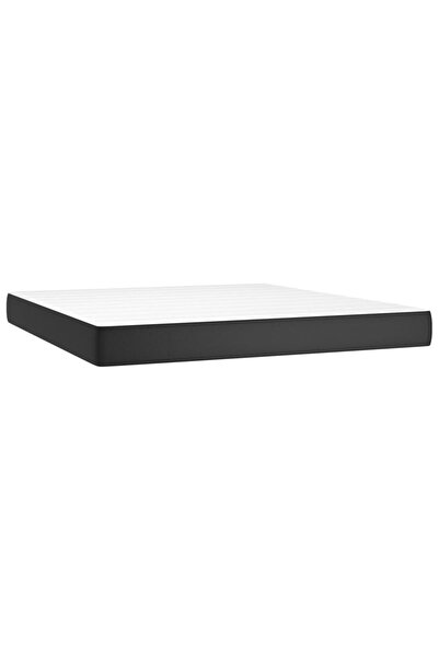 vidaxl Saltea cu arcuri buzunar, fermitate medie, negru, 180x200x20 cm, piele...
