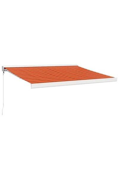 vidaxl Copertină retractabilă portocalie/maro 3 x 2,5 m, textil/aluminiu