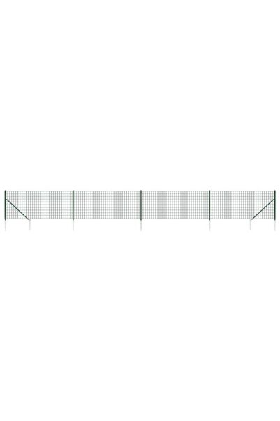 vidaxl Gard din plasă de sârmă cu țăruși de fixare, verde, 1,1 x 10 m