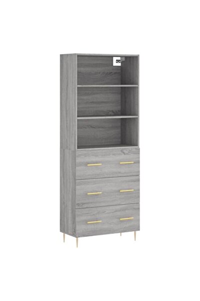 vidaxl Dulap înalt, gri Sonoma, 69,5 x 34 x 180 cm, lemn prelucrat