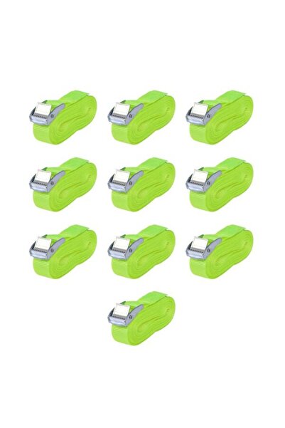 vidaxl Chingi 10 buc., 0,25 tone, 5 m x 25 mm, verde fluorescent