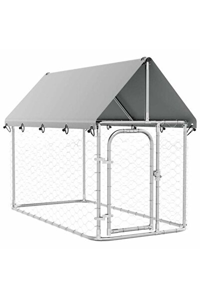 vidaxl Cușcă de exterior pentru câini cu acoperiș, 200 x 100 x 150 cm