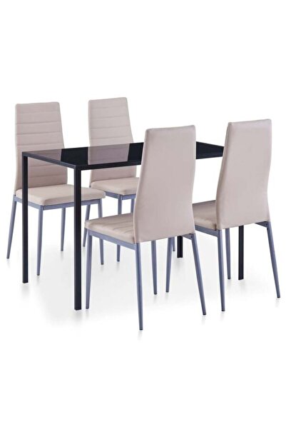 vidaxl Set mobilier de bucătărie, 5 piese, cappuccino