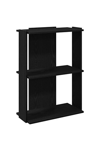 vidaxl Bibliotecă cu 3 etaje, negru, 60x30x80 cm, lemn de prelucrare