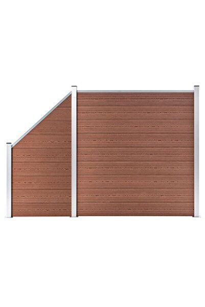 vidaxl Set panouri gard, 1 pătrat + 1 oblic, maro, 273 x 186 cm, WPC