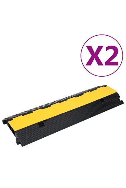 vidaxl Rampe de protecție cabluri, 2 canale, 2 bucăți, 100 cm, Cauciuc