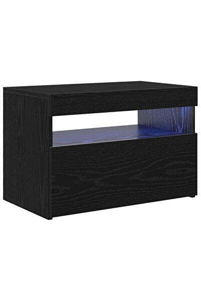 vidaxl Cabinet TV Stejar Negru 60 x 35 x 40 cm Lemn compozit