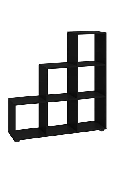 vidaxl Bibliotecă în trepte, negru, 107 cm, lemn compozit