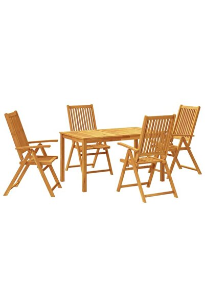 vidaxl Set mobilier de grădină, 5 piese, 140 x 80 x 74 cm, lemn masiv de salcâm