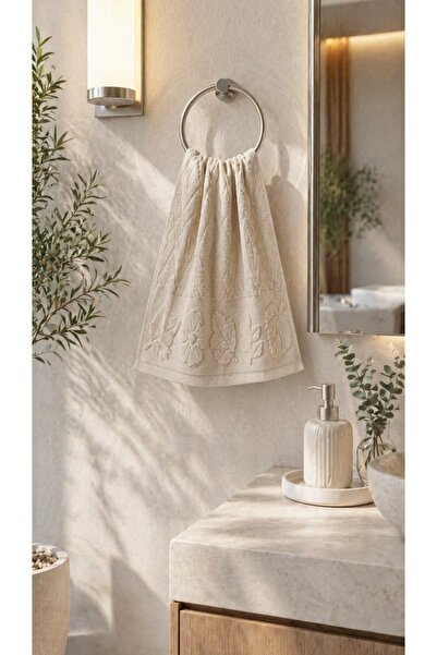 Bikaya Home Luxury Velvet Embossed Jacquard Hand Towel |   6 Pieces |   50X90...