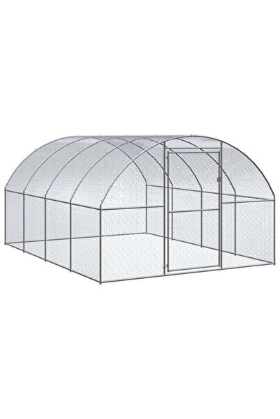 vidaxl Coteț de găini de exterior, 3 x 4 x 2 m, oțel galvanizat