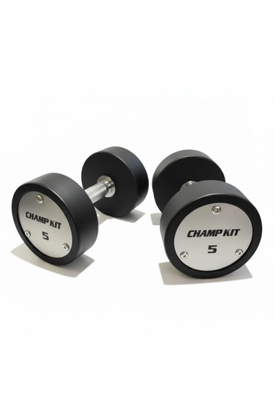 Champ Kit 2.5kg to 20kg Round Rubber Coated Fixed Weight Dumbbell Pair