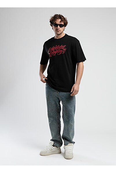 ECKO UNLTD Ecko Unlimited Siyah Erkek Oversize Yazı Baskılı T-Shirt ALBANY