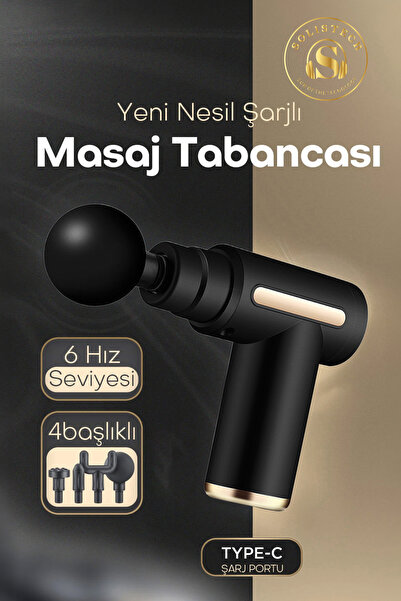 Solistech 6 Kademeli 4 Başlıklı Ayak Bacak Kol El Bel Sırt Boyun Masaj Aleti Profesyonel Compact Ergonomik