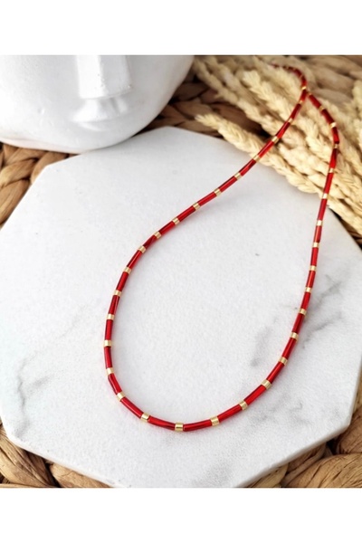 HALHALMILL Women's Red Stick Necklace
