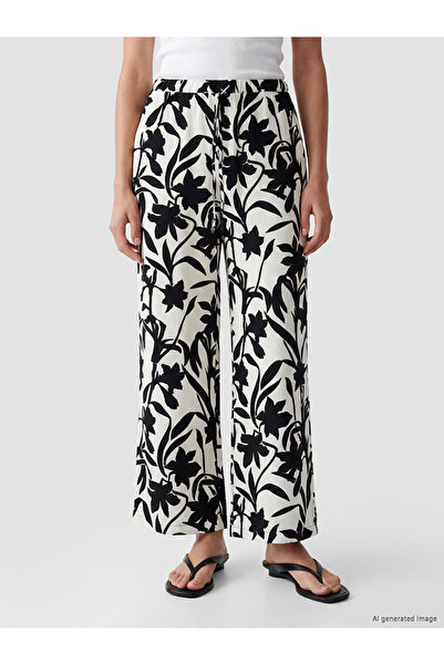 LC Waikiki Floral Women's Trousers with Elastic Waist