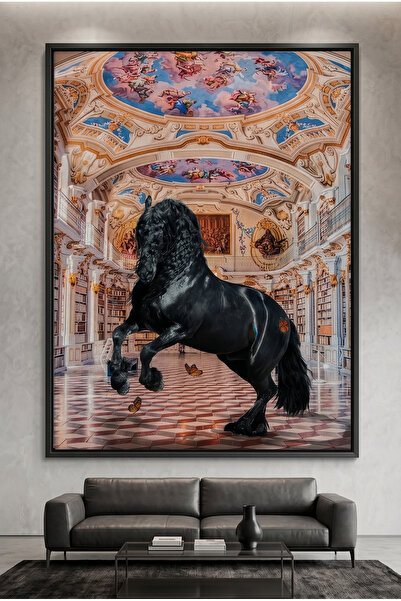 Jasmine Art Baroque Horse Abstract Wall Art | Framed Canvas Print | Luxury Mo...