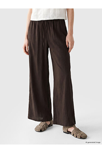 LC Waikiki Wide Leg Women's Trousers with Elastic Waist