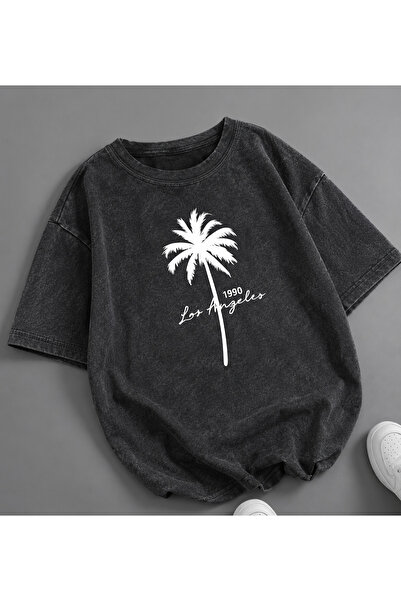 Pink Sky Μπλουζάκι Unisex Oversize με εφέ ξεβαμμένου υφάσματος, Vintage Stree...