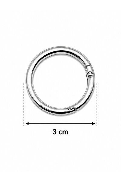 Kardelux Yaylı Mekanizmalı Metal Çanta Halkası (3cm çapında)