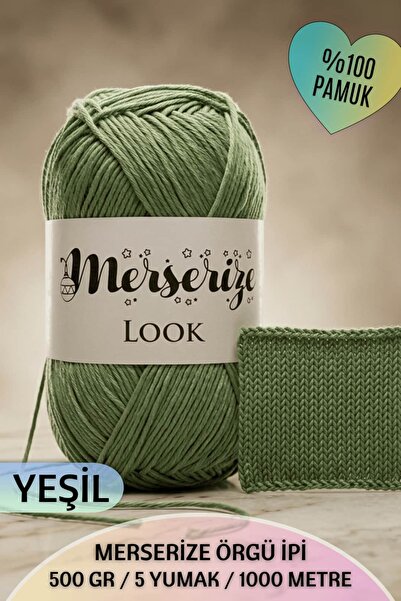 Dantelux Merserize Örgü İpi (5 Yumak / 500 Gram / 1000 Metre) %100 Pamuk - Nm...