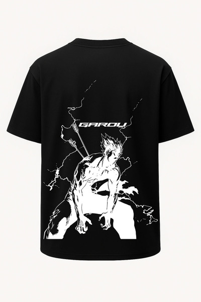 nirvoda Oversize Hero Hunter Garou One Punch Man Printed T-Shirt - Large Prin...