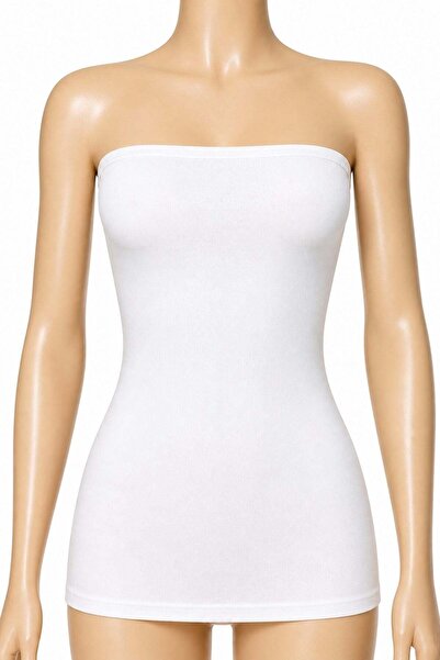 YILDIZ Lycra Women's Strapless Undershirt White 3-Pack
