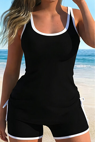 moda wanilia Women's Strappy Round Neck Cross Back Detailed Diver Blouse and ...