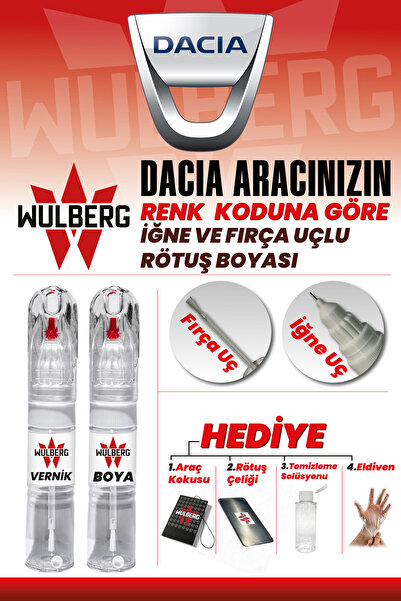 Wulberg DACİA Boya Koduna Göre Rötuş Boyası + Vernik 25 ml İğne & Fırça Uçlu ...
