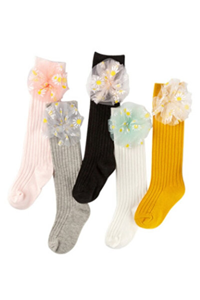 Superbaby Sosete trei sferturi cu floare din tulle (pret 1 buc, modele divers...