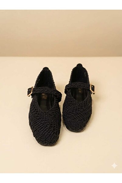 MY STİL MODA Knitted Women's Ballerina Soft Sole Casual Shoes