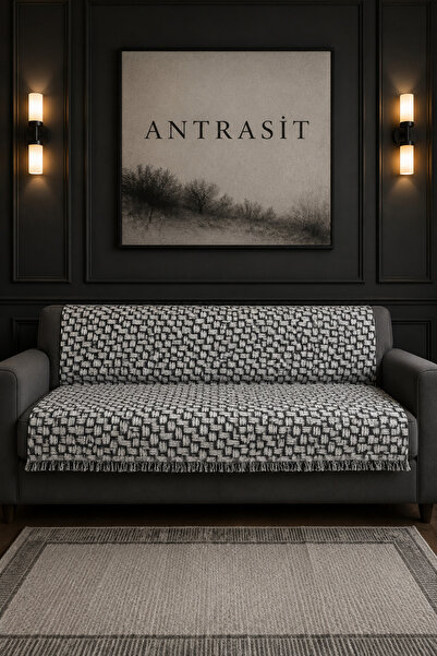 Hig Store Labirent /Desen / Modern / Dokuma / Koltuk Örtüsü / Saçaklı / Çekya...