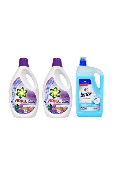Ariel 2x Detergent Albe + Color 5.7 L + Lenor Balsam Profesional 5L