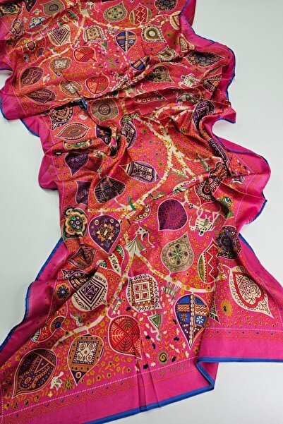 shalya scrafs Motif Pattern Colorful Voile Silk Shawl Accessory Shoulder Shaw...