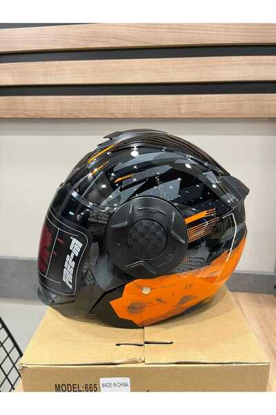 freem FR-665 ORANGE YARIM CAMLI KASK