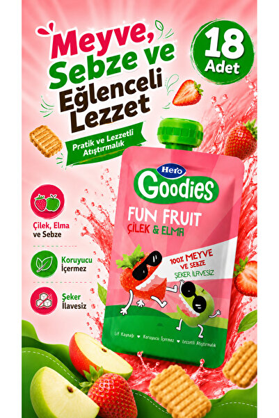 Pınar Goodies Bisküvi Muz ve Portakallı Meyve Püresi100g 18 Addet