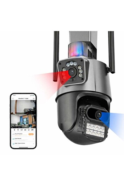 hey Wi-Fi камера за наблюдение с двоен обектив, 2 реални камери, 4G Ултра HD,...