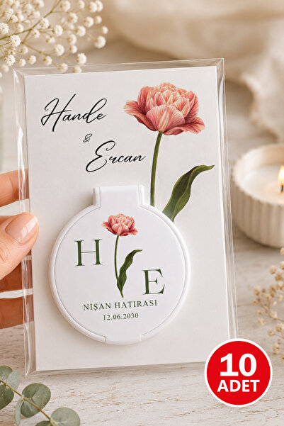 Kreadecor Kişiye Özel Kapaklı Cep Aynası Söz Nişan Nikah Hediyeliği – Kartlı ...