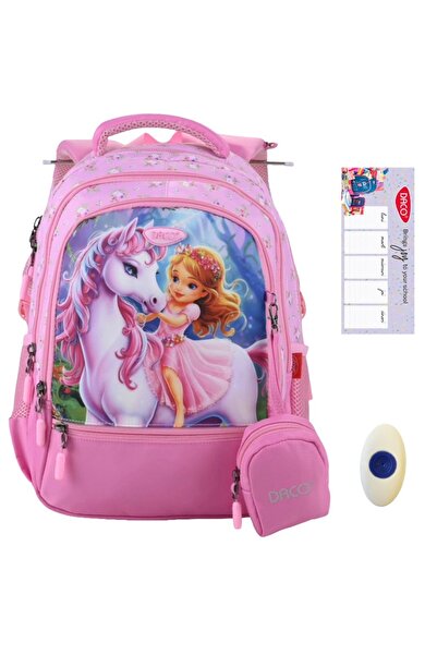 Daco Pachet Ghiozdan fete clasa 0-2, Unicorn, roz, GH3022, orar + radiera cu ...