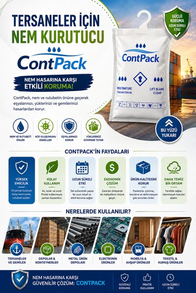 nemtut ContPack Plus Konteyner Nem Alıcı Rutubet Önleyici Konteyner Kurutucu Terleme ve Korozyon Önleyici 3 Adet 1140 Gr.