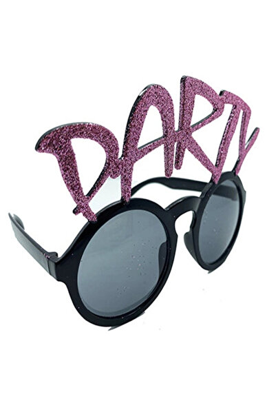 colezium Party Written Silvery Pink Color Party Glasses 15x7 cm