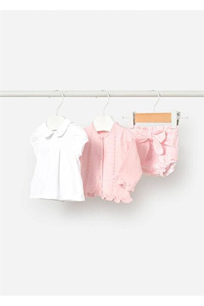 MAYORAL Baby Girl 3-Piece Knitted Cardigan Set Pink 1287