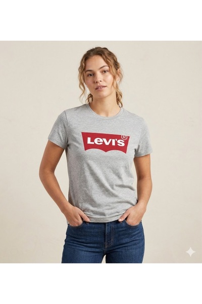Levi's Pure Cotton Women's Gray T-Shirt