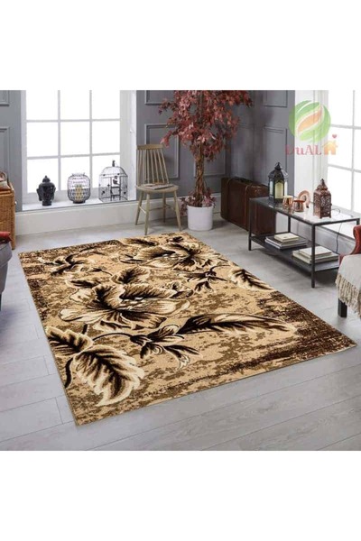 Dualhome Covor Fries Multifloral Maro, 150x300 cm, Floral - 150x300 cm, drept...