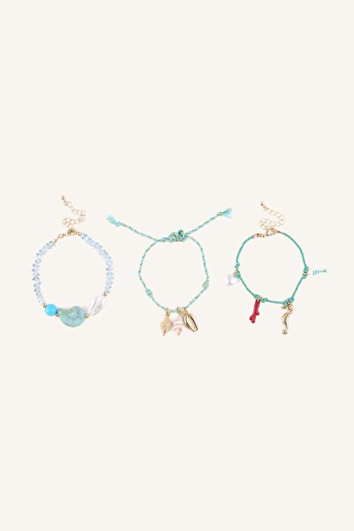 DeFacto Women's 3-Piece Sea-Themed Bracelet H7374Axns