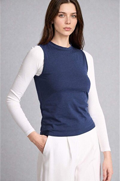 DeFacto Slim Fit Half Turtleneck Combed Cotton Light Brown Undershirt H8040Ax...