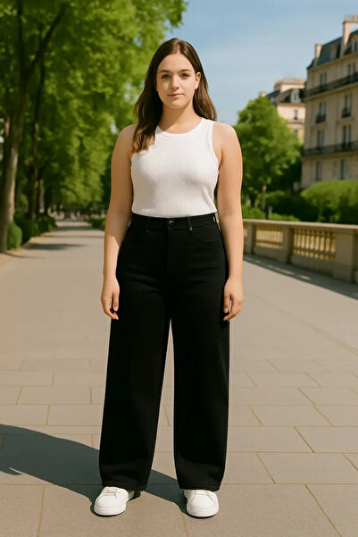 diğer1234 Γυναικείο Baggy Τζιν Παντελόνι Glause Jeans – Μαύρο — 31